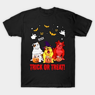 Trick Or Treat Bulldog Dog Halloween Gift T-Shirt